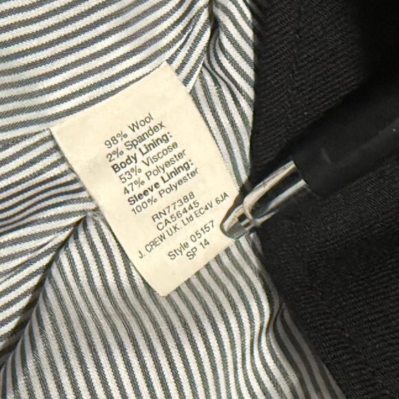 J.Crew Wool-Blend Schoolboy Blazer in Black w Gold Buttons – Women’s Size 12 (L) - Picture 14 of 17